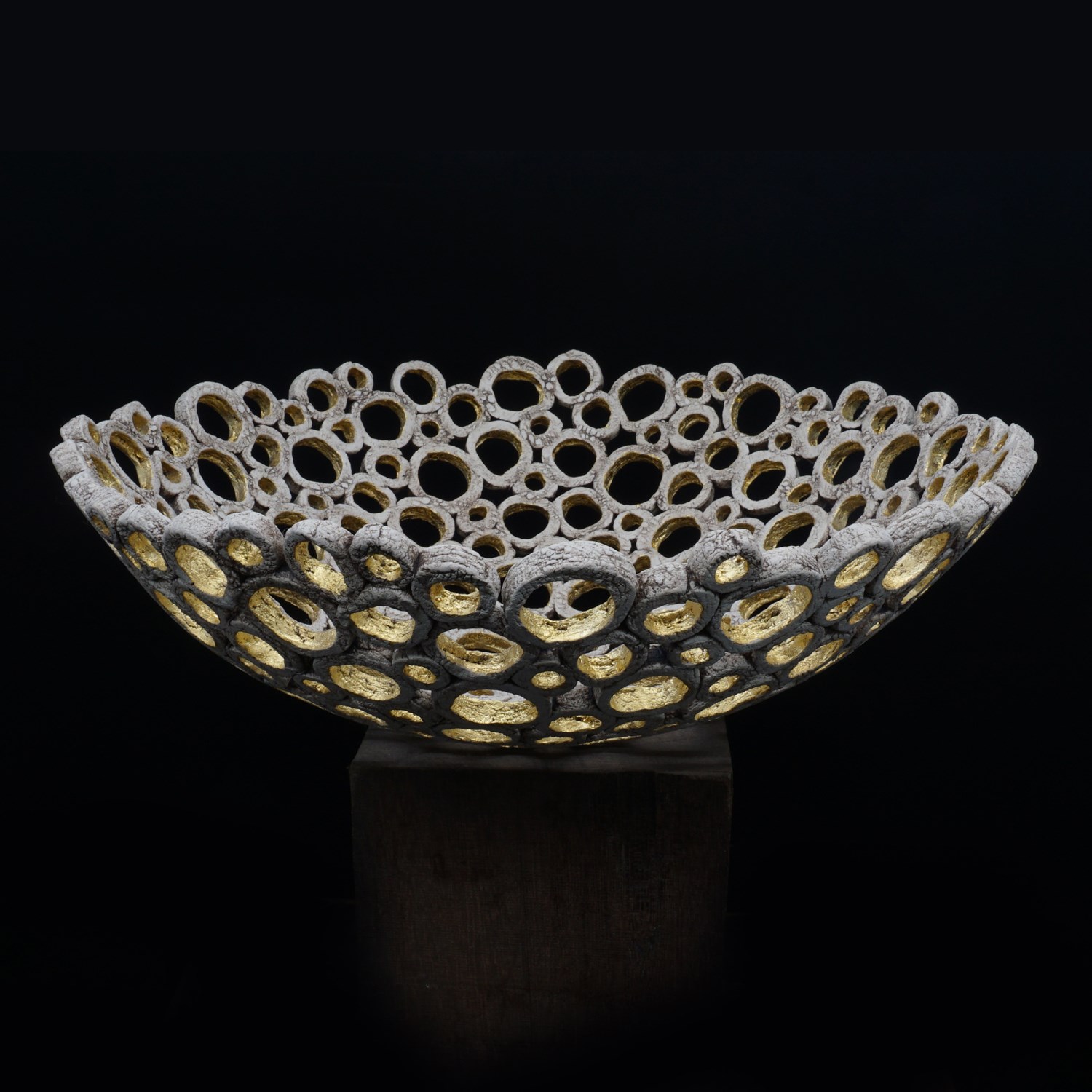 Cellular Bowl With 24ct Gold Leaf